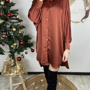 Robe chemise Eva cuivre